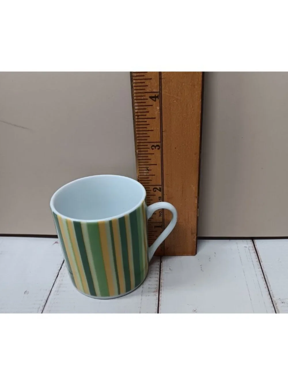 Alpine Cuisine Demitasse Italy Citrus Stripes 3 Cups & Saucers Espresso